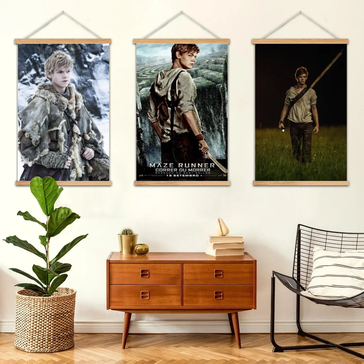 Thomas brodie sangster ator emoldurado pintura de parede pôster de arte em tela, arte de parede, família moderna, decoração de quarto, pintura decorativa