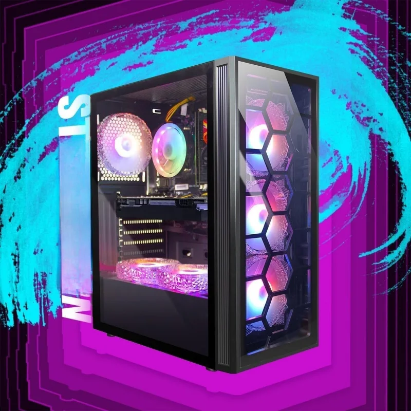 Gaming PC Desktop Computer,  Core i3-10100F up to 4.3G, GeForce GTX 1650 4G, 16GB DDR4, 512GB SSD, WiFi, BT 5.0,