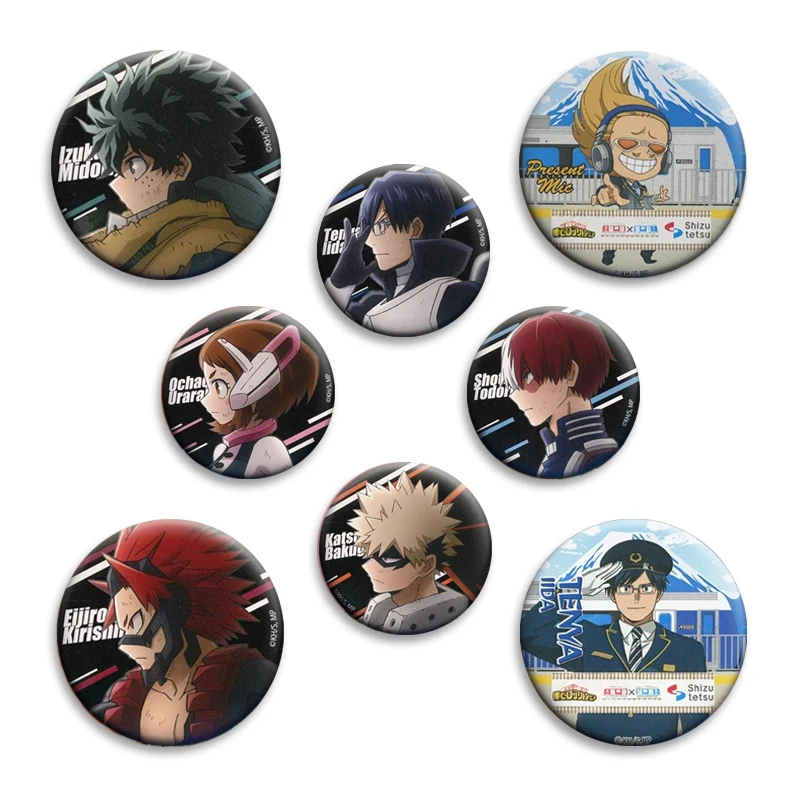 

32/44/50/58mm Anime My Hero Academia Soft Button Pins Cartoon Figure Brooches Backpack Clothing Accessories Round Badge Gift