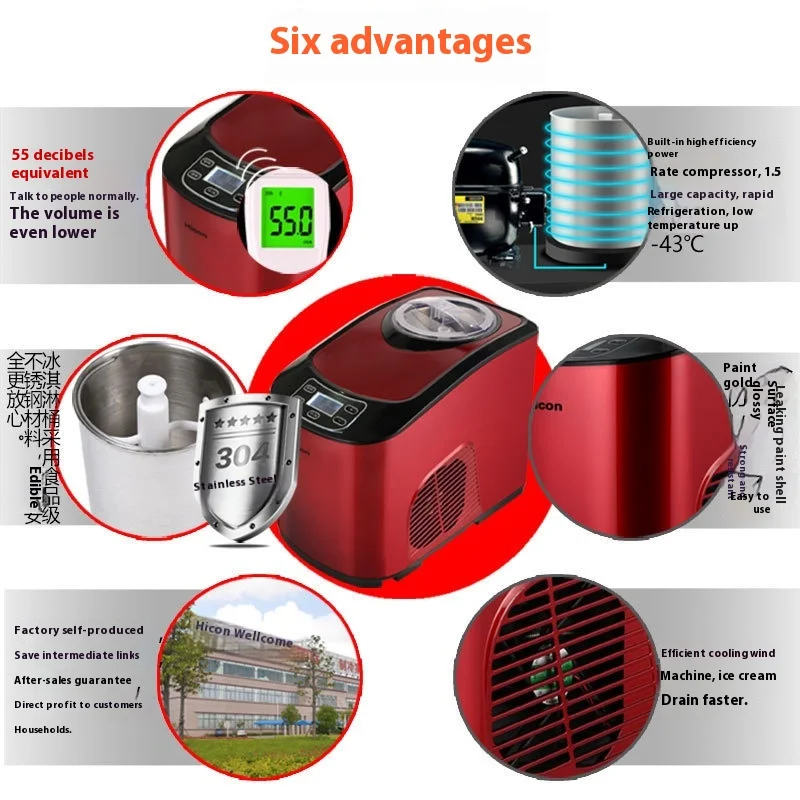 Hot Sale Fully Automatic Mini  Ice Cream Maker - Portable Fast Soft & Hard Ice Cream for  Commercial Use