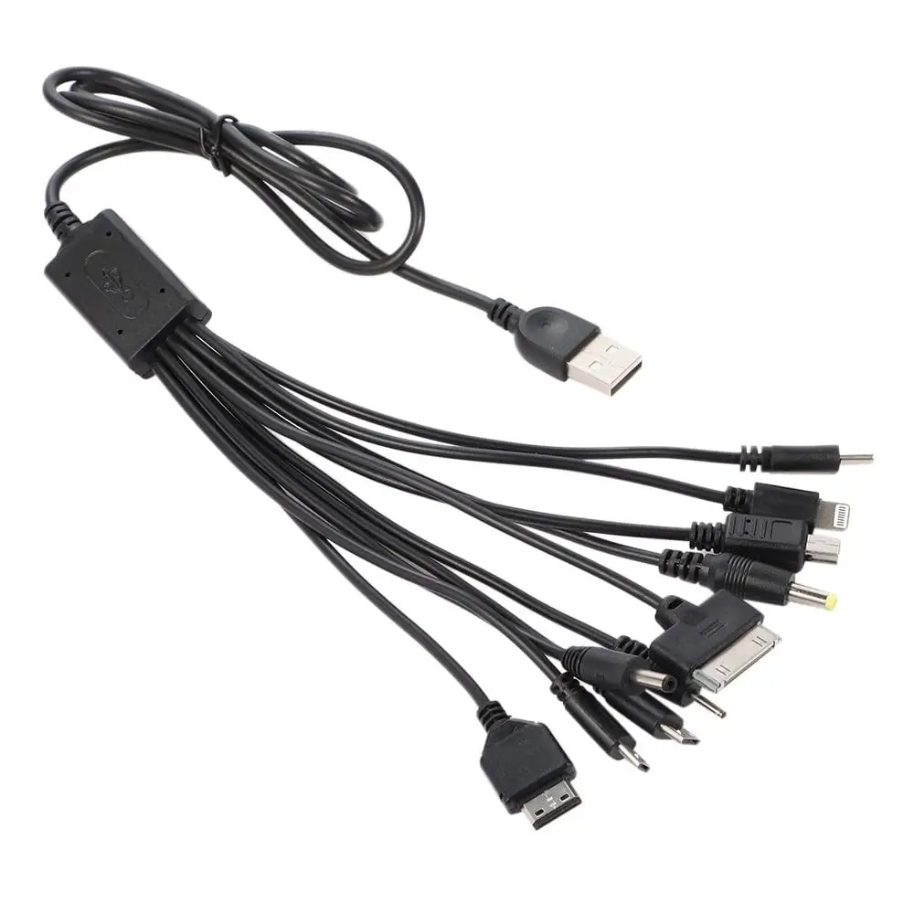 10 in 1 Multi Charging Cable Multiple Charging Cord Charging Cable with 10 Ports for Charging Cell Phones Speaker MP3 MP4