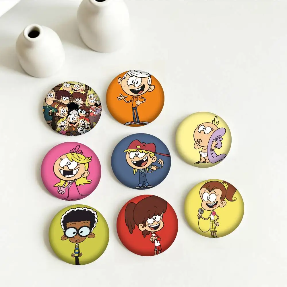 C-Cartoon The Loud House 25 32 44 58 75mm Badges Personalized Round Brooches Pins Accessory Gift