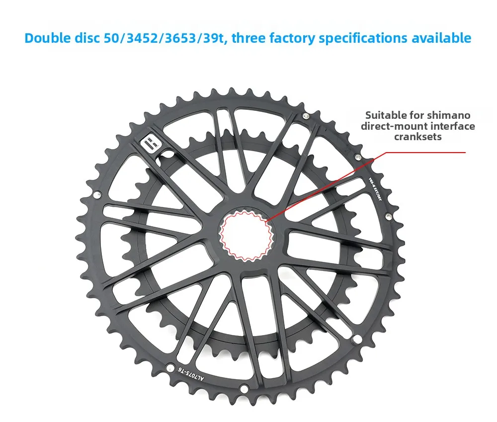 RIRO MTB-Kettenblatt, schmal-breit, Einzel-/Doppelkettenblatt-kompatibel, Shimano Direct Mount M9100/8100, Fahrradpedal-Getriebesystem-Zubehör – Detail 8