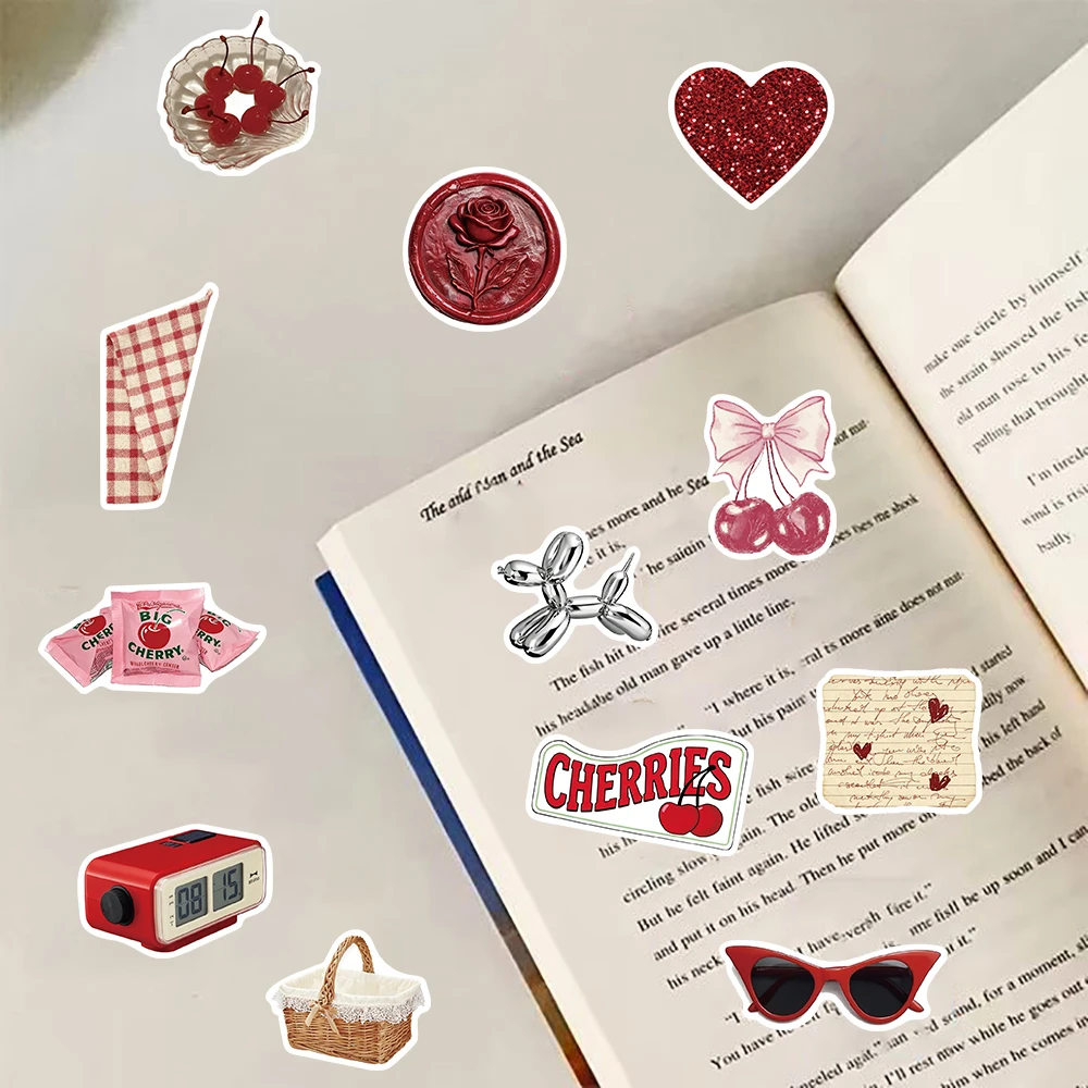 50 個の桜色の女の子ステッカースーツケーススケートボード用品ラップトップ荷物アートクリエイティブ Y2K ファッションスクラップブックステッカー