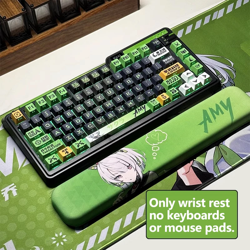 Ergonomic Wrist Rest for Mechanical Keyboard Memory Foam Cushion with Anime Gaming & Office Hand Support Pad Anti-Slip Base