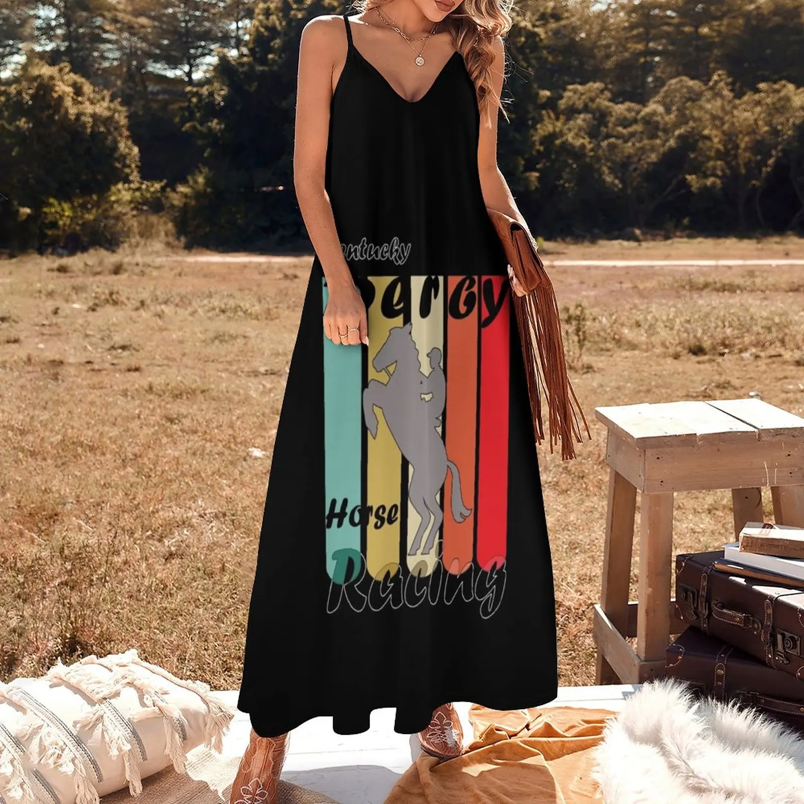 derby horse racing Sleeveless Dress festival outfit women Dresses gala Women's summer skirt Woman fashion