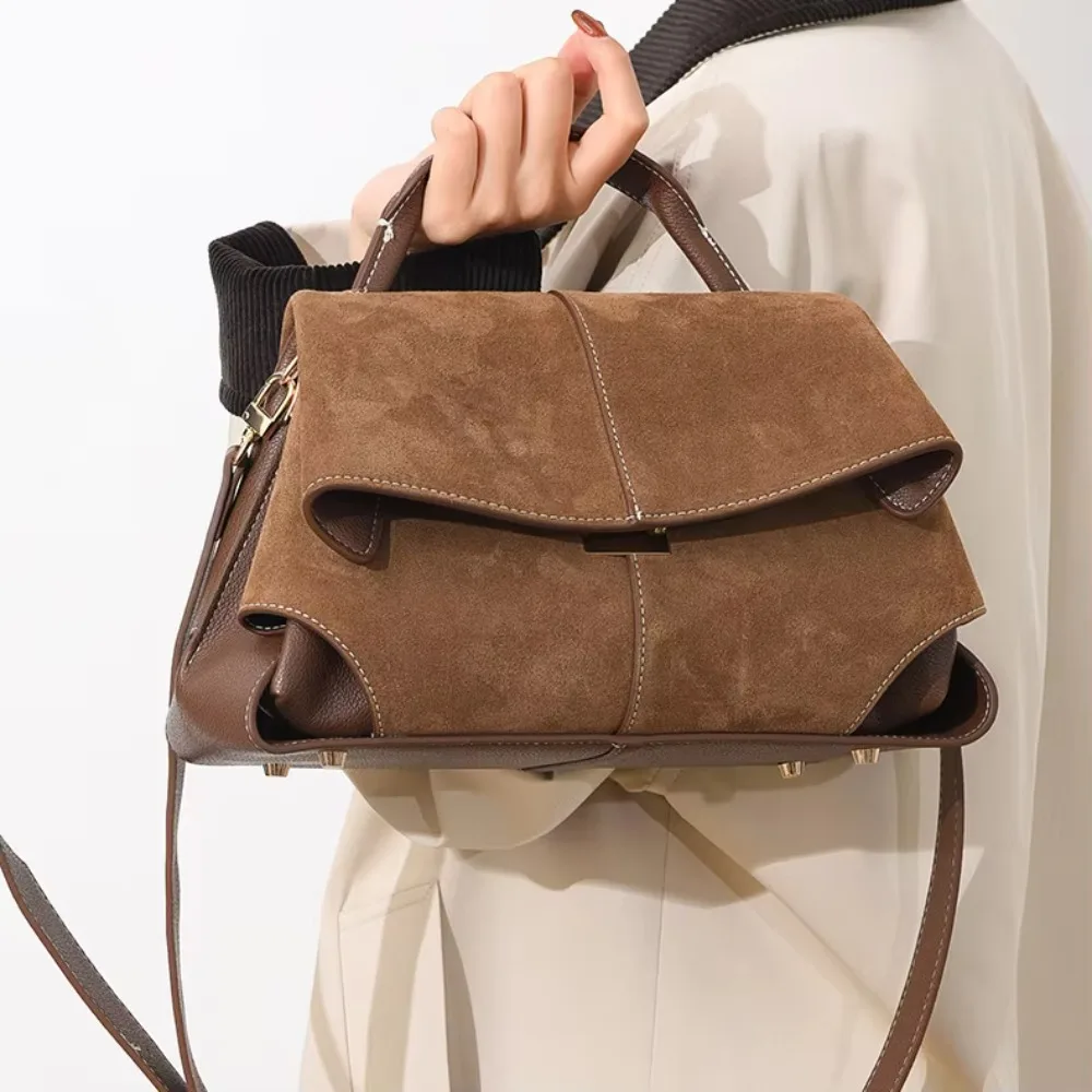 

Ladies Designer Suede Genuine Leather Women Shoulder Bag Handbag Luxury Unique 2026 New