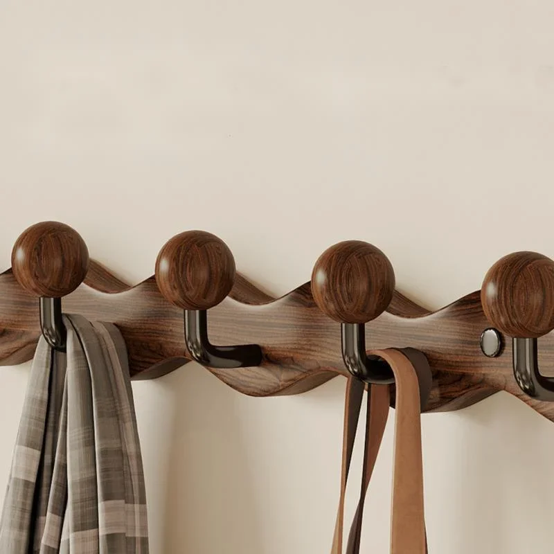 Walnut Porch Hanging Coat Hook Into The Creative Free Hole Hanging Coat Hanger Wall Hanging Bag Umbrella Storage Hook