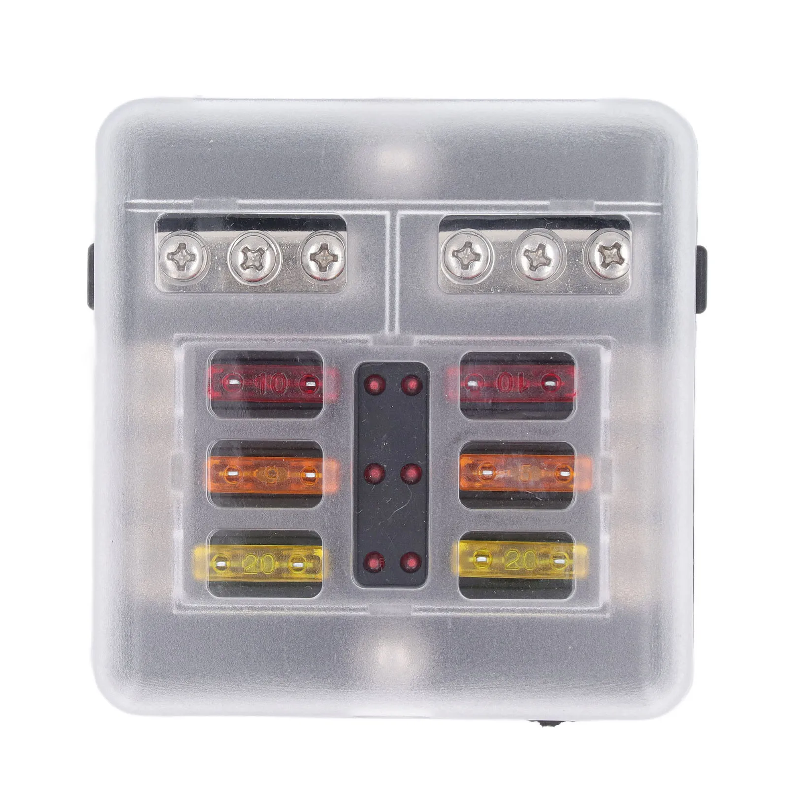 

6-контактный блок ATC ATO с водонепроницаемым корпусом 12В-24В и светодиодным индикатором для автомобилей, морского транспорта и другой техники