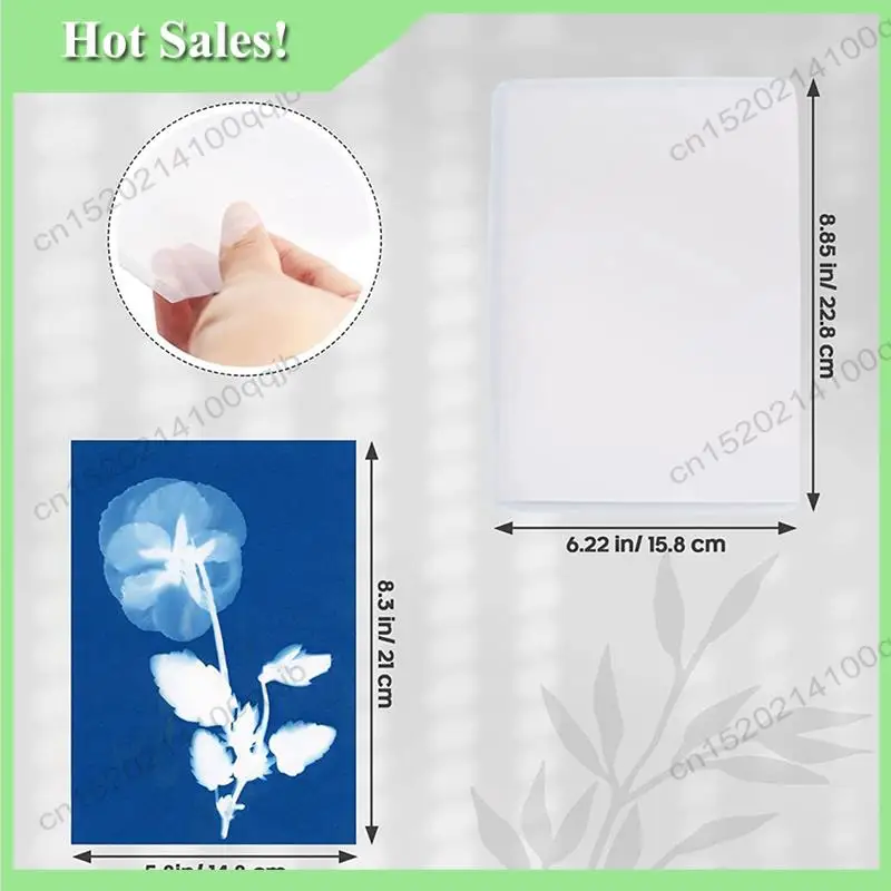 -FDDT 96 pièces papier d'impression solaire, papier d'art solaire A5 avec 1 outil en plastique pour l'impression solaire Kit de papier de photographie solaire sensible à la lumière