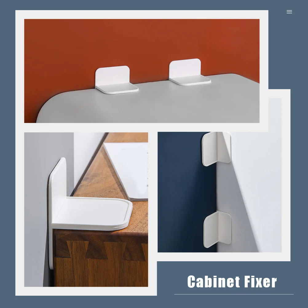 4 قطعة مثبت خزانة مثبت مضاد للإمالة مادة الوركين السميكة المتينة 90 درجة الزاوية اليمنى أداة تثبيت الأثاث الإبداعي #6