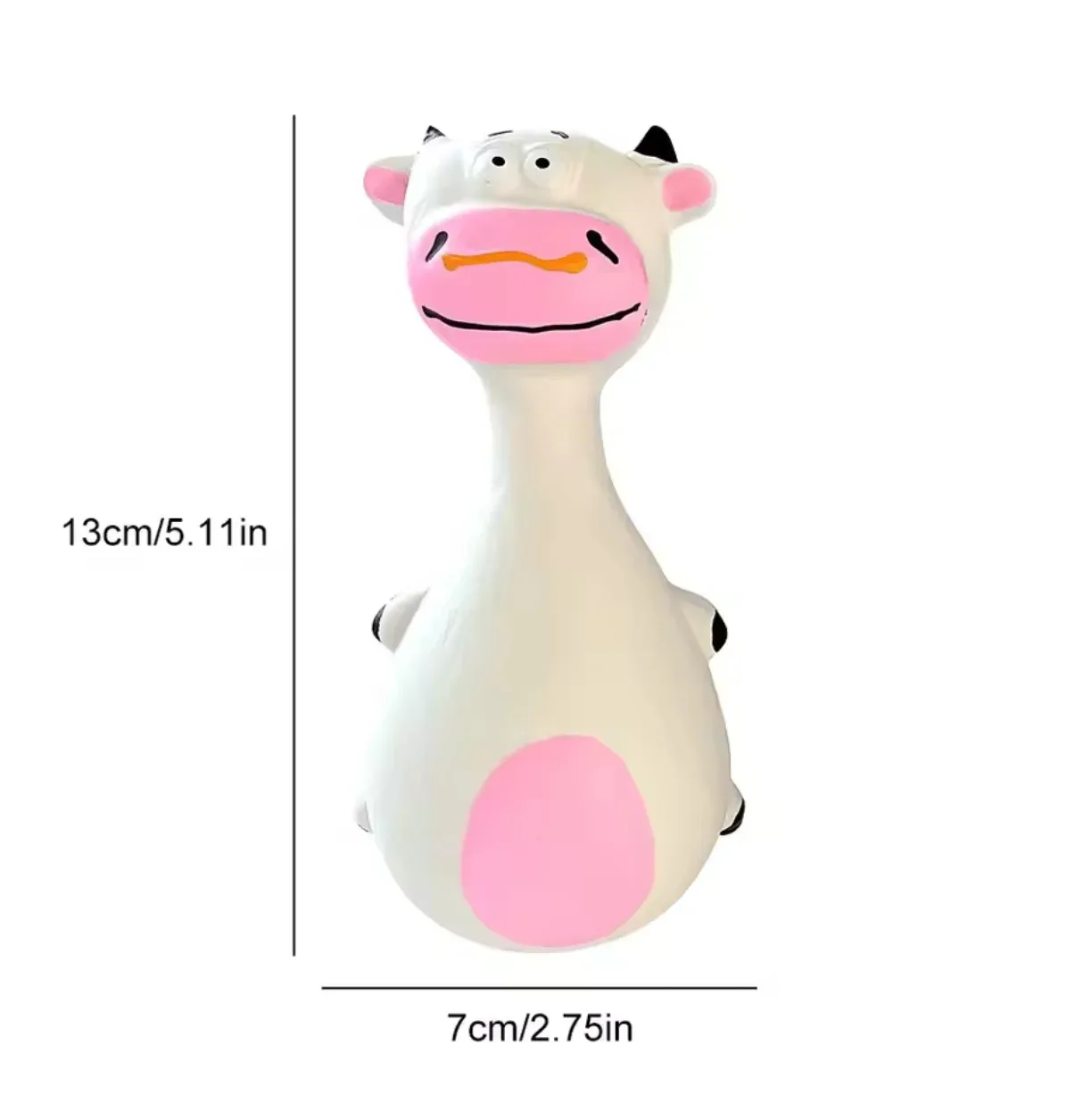 Bite Resistant Latex Squeaky Dog Chew Toy Fat Belly Cartoon Elephant Cow Pet Toy Purple White Brown Color Options For Puppy Dogs