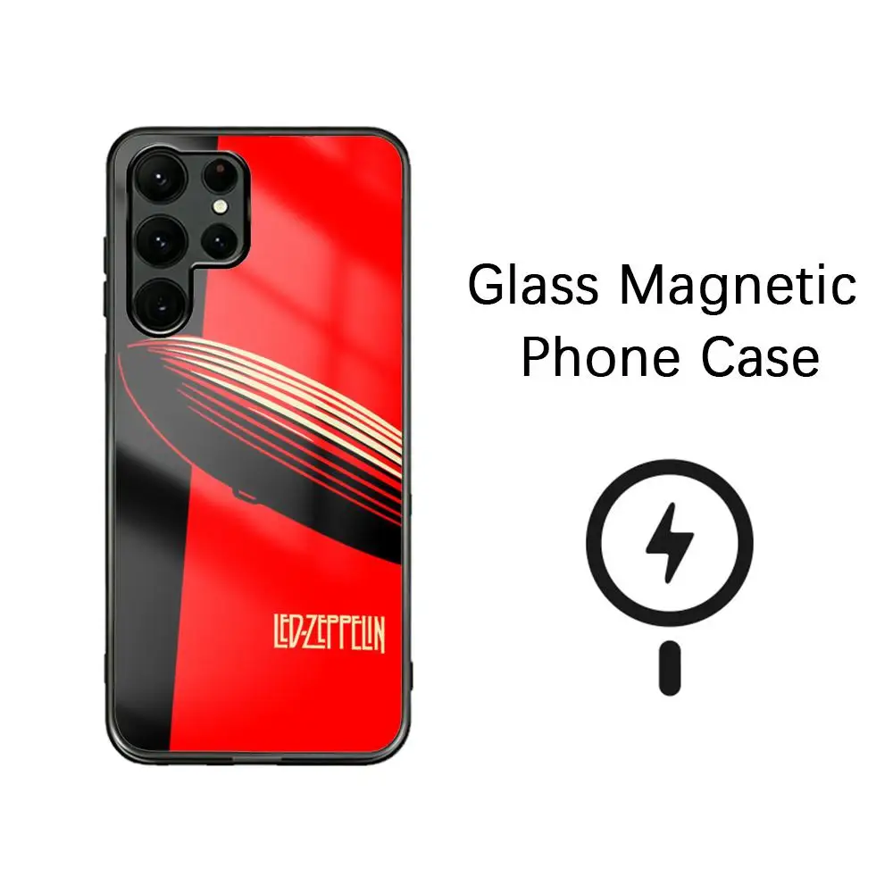 ROCK Band L-led Z-zeppelin Phone Case For Samsung S26 S25 S24 S23 S22 S21 S20 Plus Ultra Note20 Glass Magnetic Case