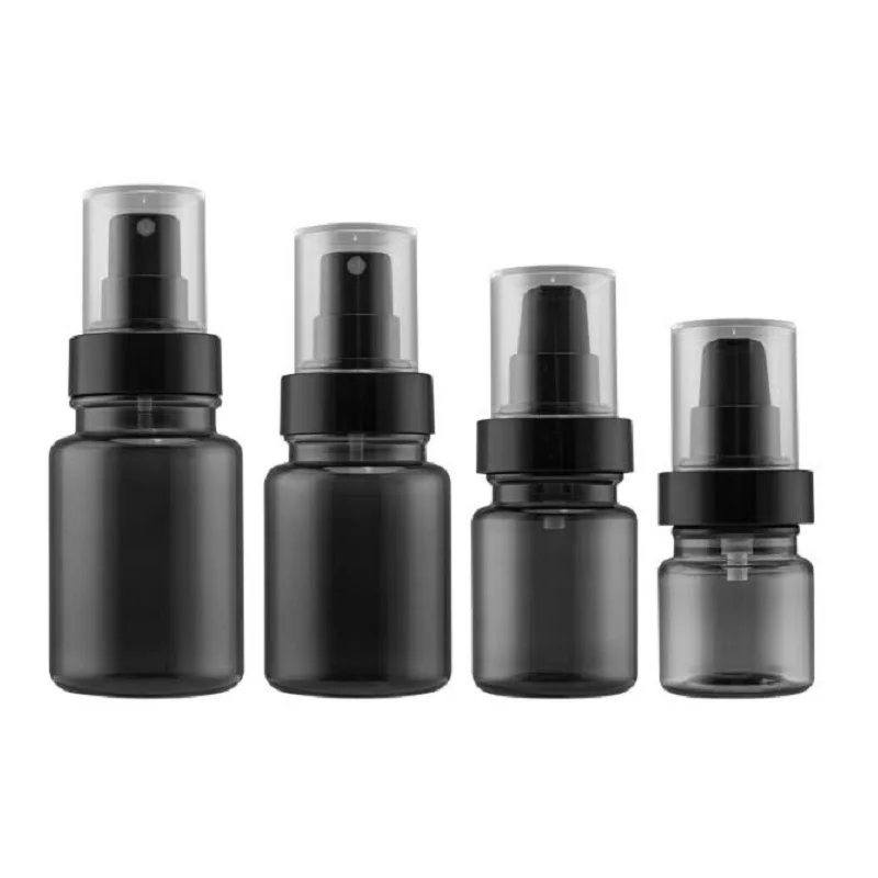 40/60/100/120ml PET Plastic Mist Spray Bottle Thick Wall Black Translucent Alcohol Sprayer Cosmetic Emulsion Lotion Pump Bottles