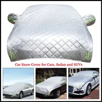 1 funda para carrocería de medio coche para todo tipo de clima, impermeable, a prueba de polvo, resistente a los rayos UV y la nieve para sedanes, protege el parabrisas y el techo