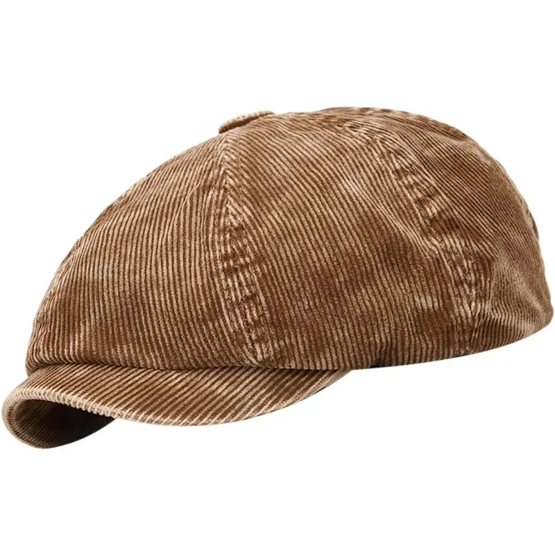 

Винтажная восьмиугольная кепка из вельвета в британском стиле, теплая осенне-зимняя шапка для мужчин и женщин, берет для больших размеров головы, кепка-газетчица