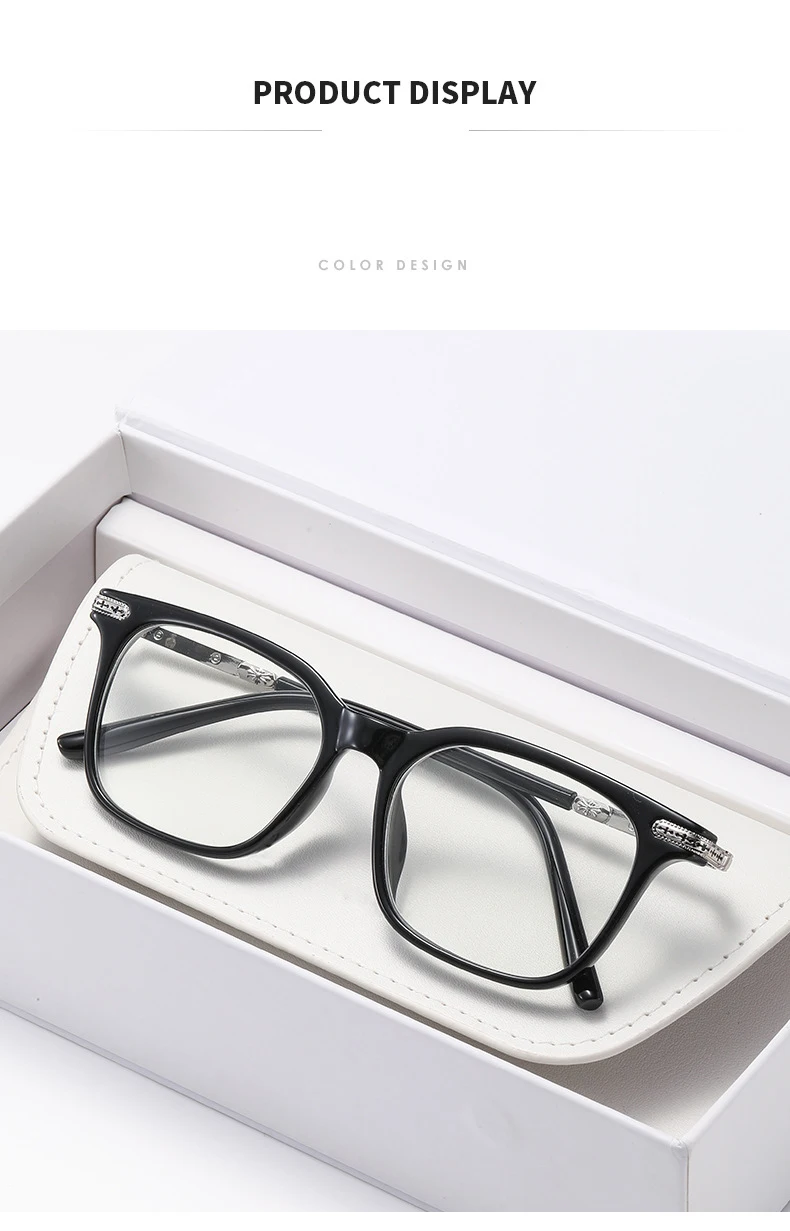 Photochrome Sonnenbrille mit schwarzem Rahmen, europäische und amerikanische Schildpattfarbe, Anti-Blaulicht-Myopie-Brille 6160 – Detail 7