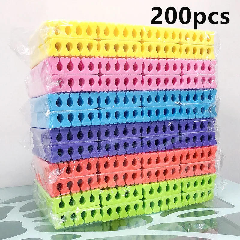 100/200PCS Pink Sponge Soft Nail Art Toe Separators Fingers Foots UV Gel Polish Pack Nail Kits Manicure Pedicure Tools