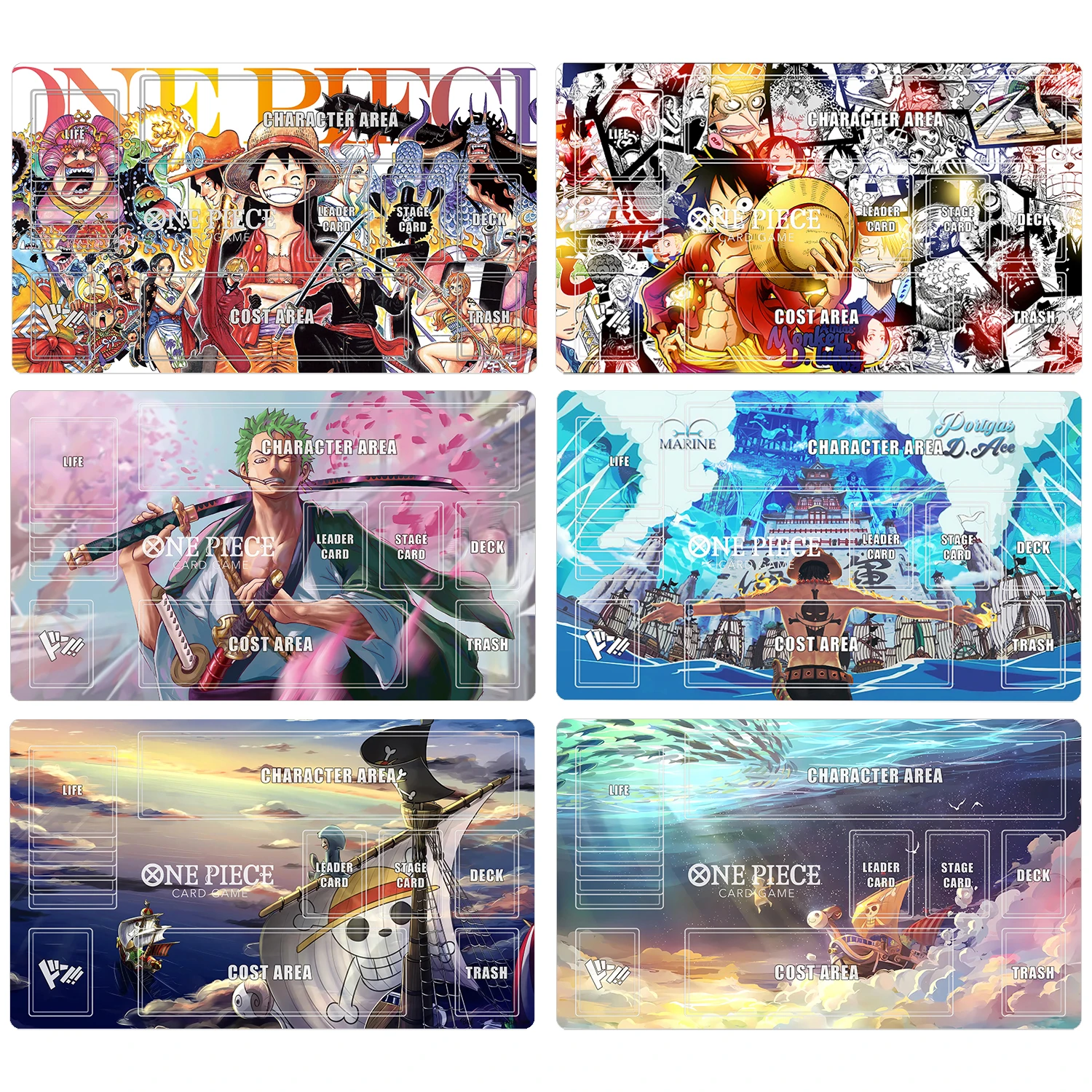 

60*35cm 20 Models One Piece Dedicated GAME Card Mat OPCG Battle Luffy Zoro Ace Law Nami Yamato Gift Toy Game Anime Table Mat