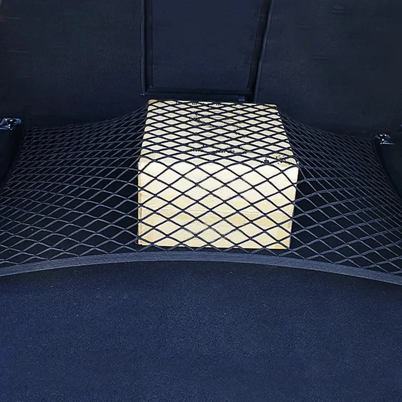 Image of Universelles Auto-Kofferraumnetz Elastisches Gepäcknetz Cargo-Organizer Aufbewahrung Nylon-Netzgewebe Dehnbares Auto-Innenraum-Netznetz Tasche