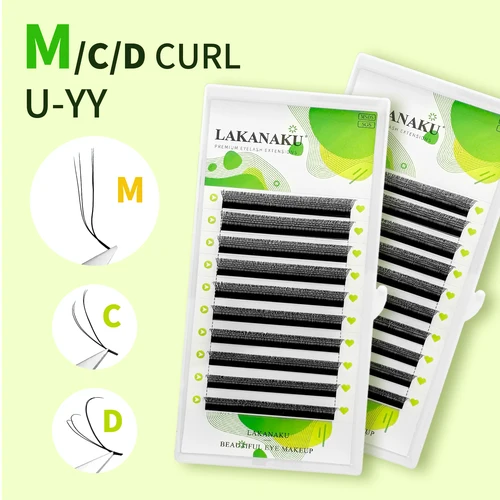 Imagen 2 del producto Extensiones de pestañas YY en forma de U con rizo M, pestañas en forma de Y premium de todos los tamaños Cilios Y