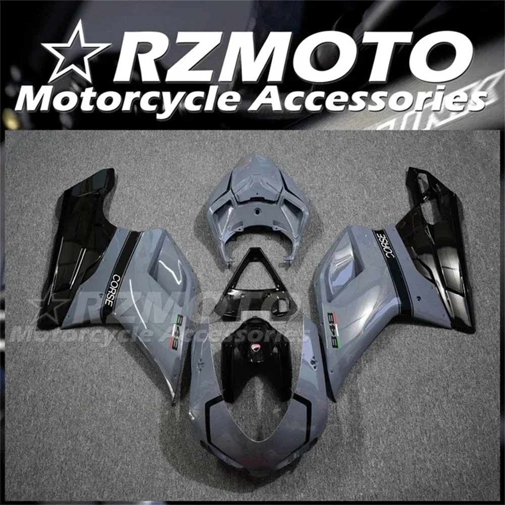 

Комплект обтекателей из АБС-пластика для мотоцикла Ducati 848 1098 1198 evo 2007 2008 2009 2010 2011 2012, 4 подарка, черный, серый