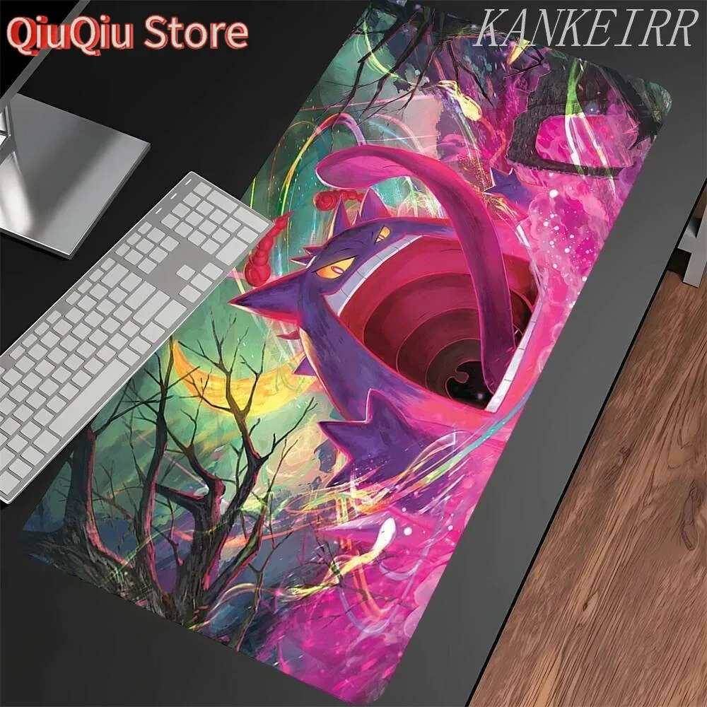 P-Pokemon-Gengar Grande Mousepad لوحة ماوس ألعاب كبيرة LockEdge سميكة لوحة مفاتيح الكمبيوتر الجدول حصيرة مكتبية