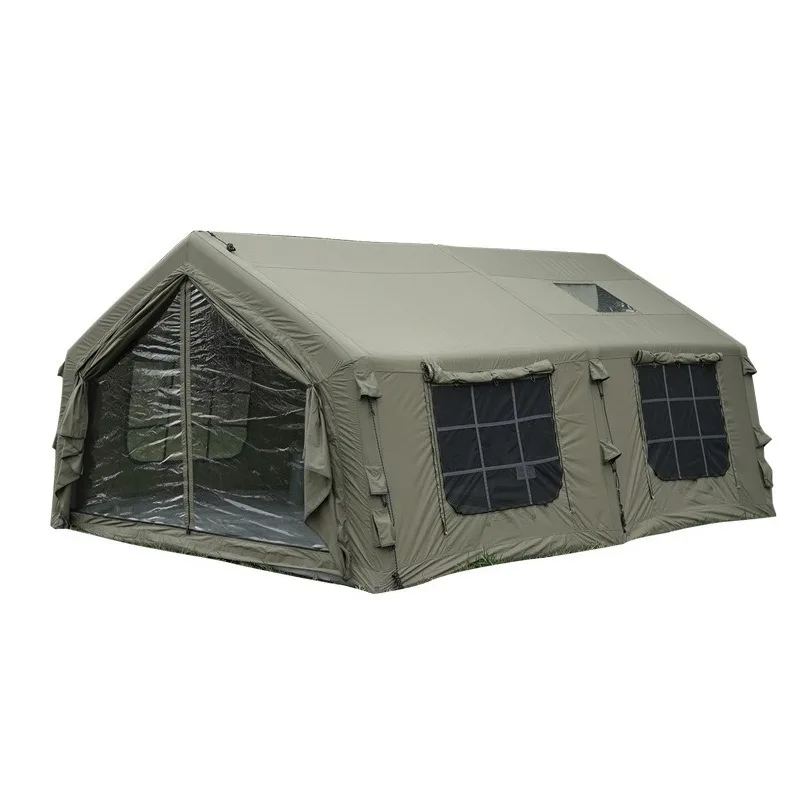 Inflatable tent hut army green outdoor camping rain-proof and free camping
