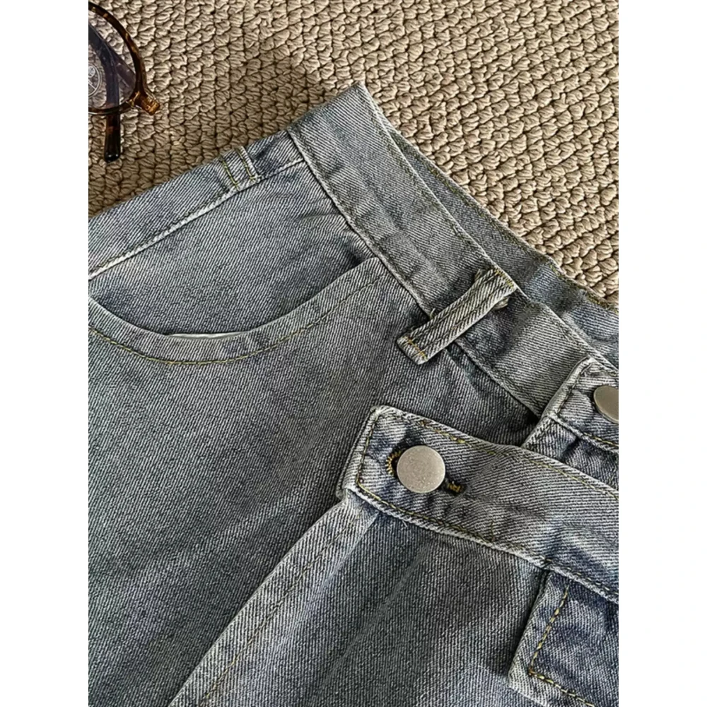 Faldas cortas de cintura alta para mujer, faldas cortas de estilo coreano de Color sólido, corte en A, pierna ancha, combina con todo, para oficina, 18-24 años