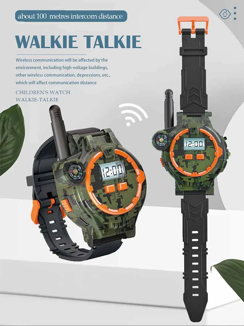 Jam tangan anak-anak, Walkie Talkie Toys interaksi orangtua-anak luar ruangan dalam ruangan nirkabel panggilan Walkie Talkie USB mainan isi ulang