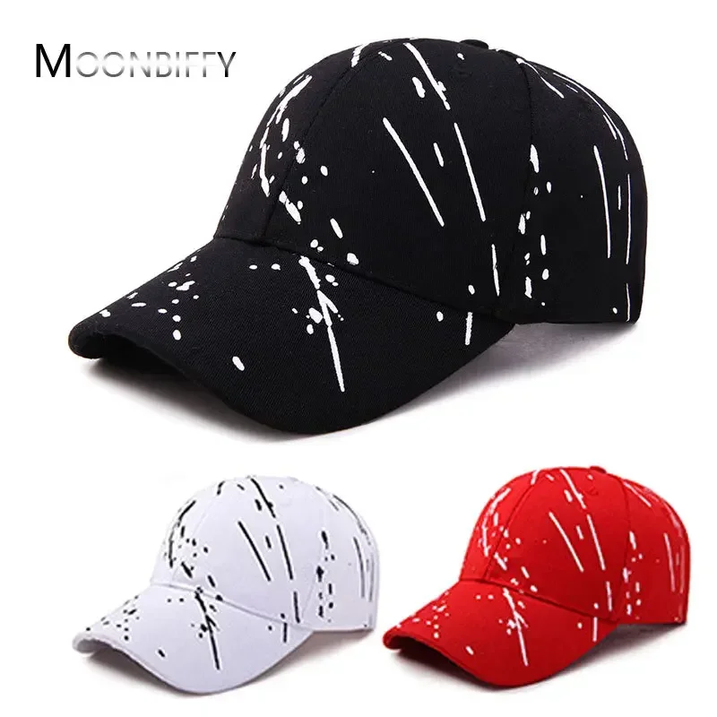 Men Baseball Cap Graffiti Snapback Hats Hip Hop Caps Summer Outdoor Male Adjustable Visor Hat Breathable Cap Long Brimmed Hat