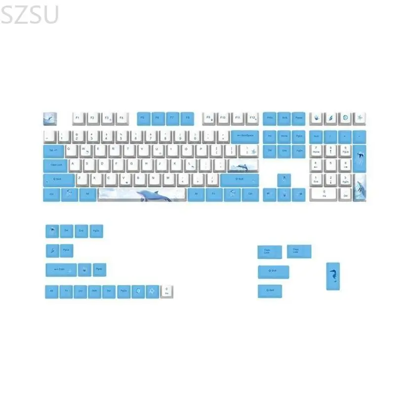 

SZSU 130 Keys Electronic Game PBT Keycaps DYE SUB Mechanical Keyboards for Key Cap Set OEM Profile For Cherry MX Switches Sty