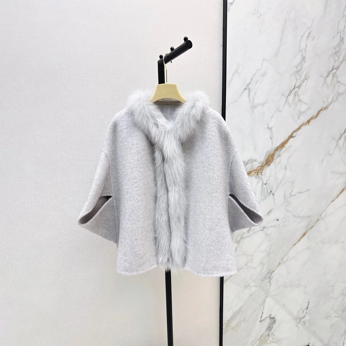 2026 high-quality women's sweet princess style shawl cloak woolen coat26929228