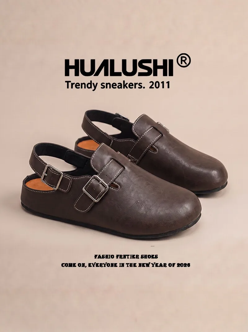 Men's Birkfoot Slip-On Work Sports Shoes Soft Bottom All-Match Autumn 2026 New Style Korean Version round Toe Low Heel