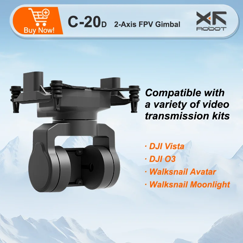 XF-C-20D Vertical 2-axis PTZ FPV Increased stability PTZ support DJI O3 CADDX spiral camera support head chase control