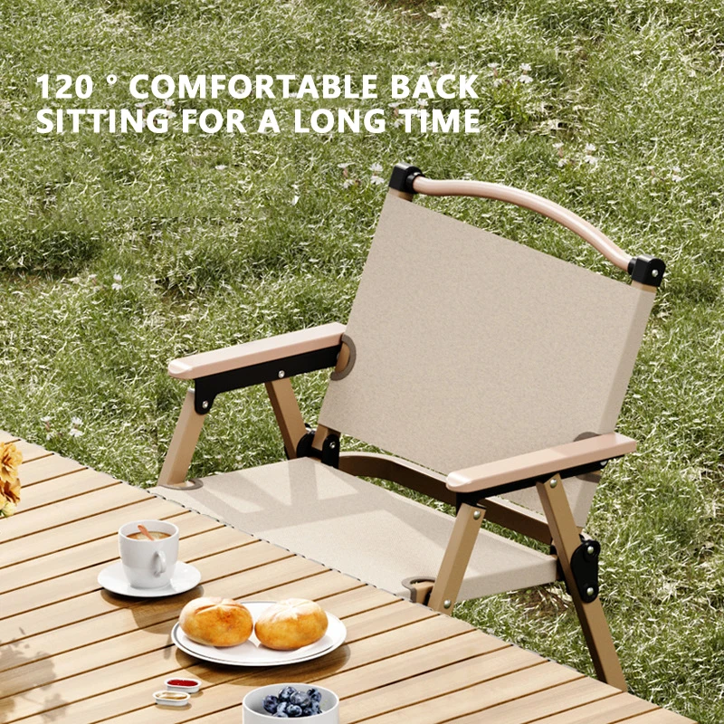 Outdoor Camping Folding Free-installation Strengthening Kermit Chair Portable Picnic Fishing Beach Wooden Backpack Chair