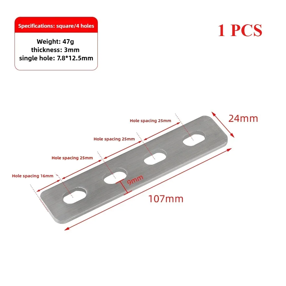 1Pcs Durable Straight Brace Angle Bracket Stainless Steel Flat Corner Bracket Fastener Mending Connection Plate