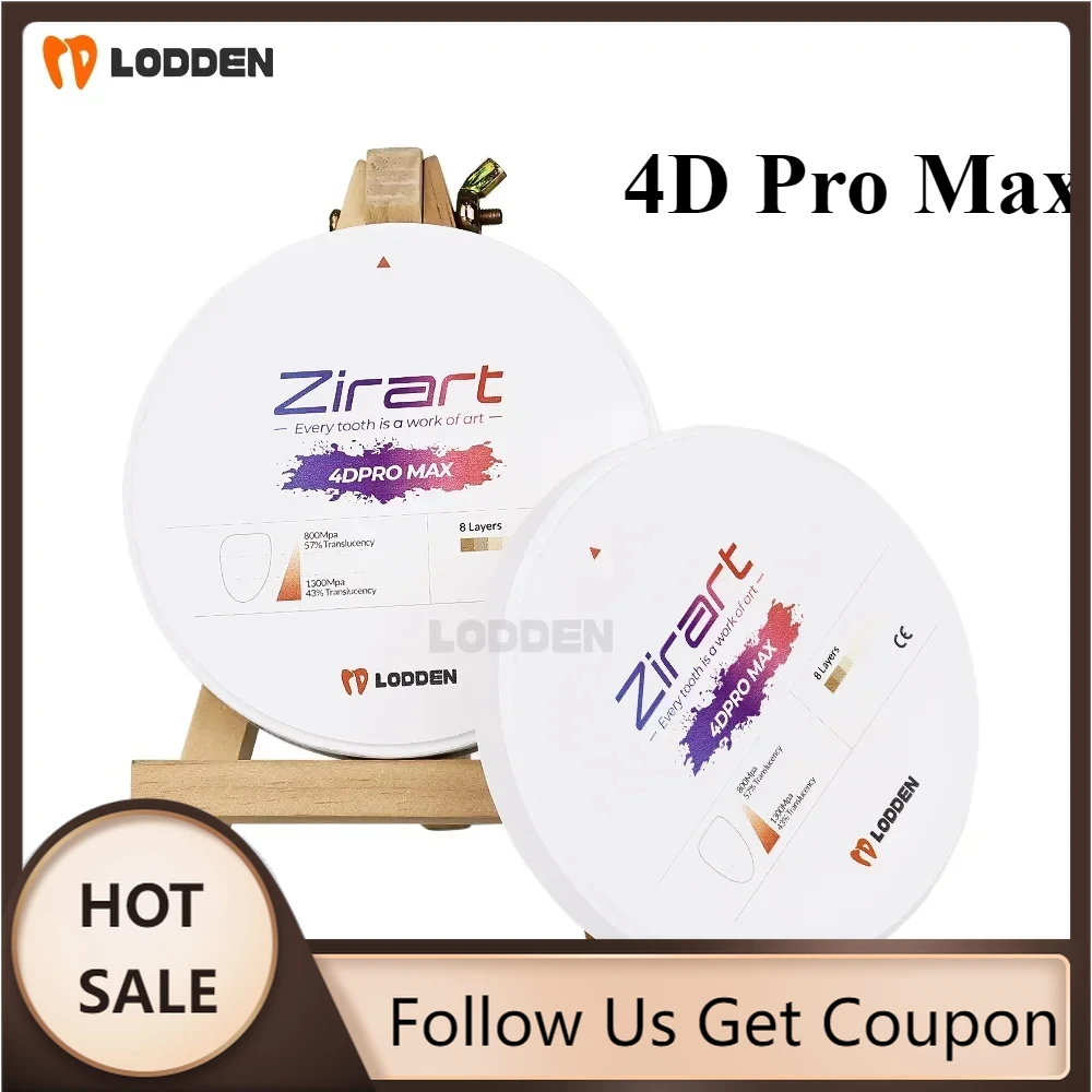 

Dental Zirconia 4D PRO MAX Multilayer Zirconia Block 98mm for Open CAD/CAM Systems - Dental Lab Multi-Color Tosoh Materials