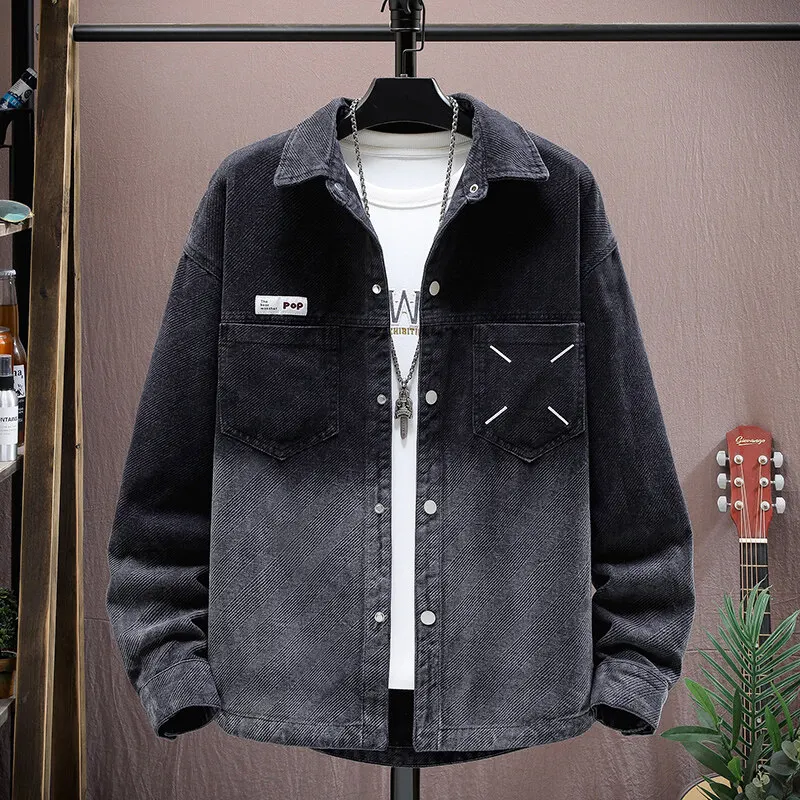 men's casual shirt 2025 Spring new arrival fashion jeans coat male high quality casual denim jacket men autumn plus-size M-4XL