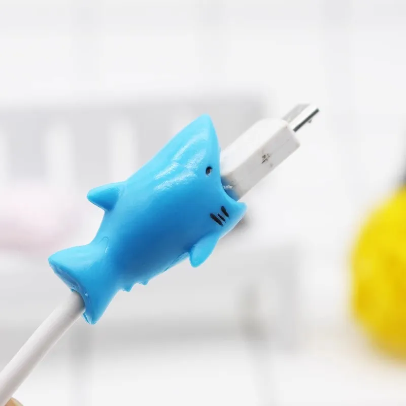 데이터 케이블 보호 슬리브 케이블 와인더, 귀여운 동물 물린 케이블 보호기, 아이폰 팬더 물린 인형 모델 홀더 케이블 와인더