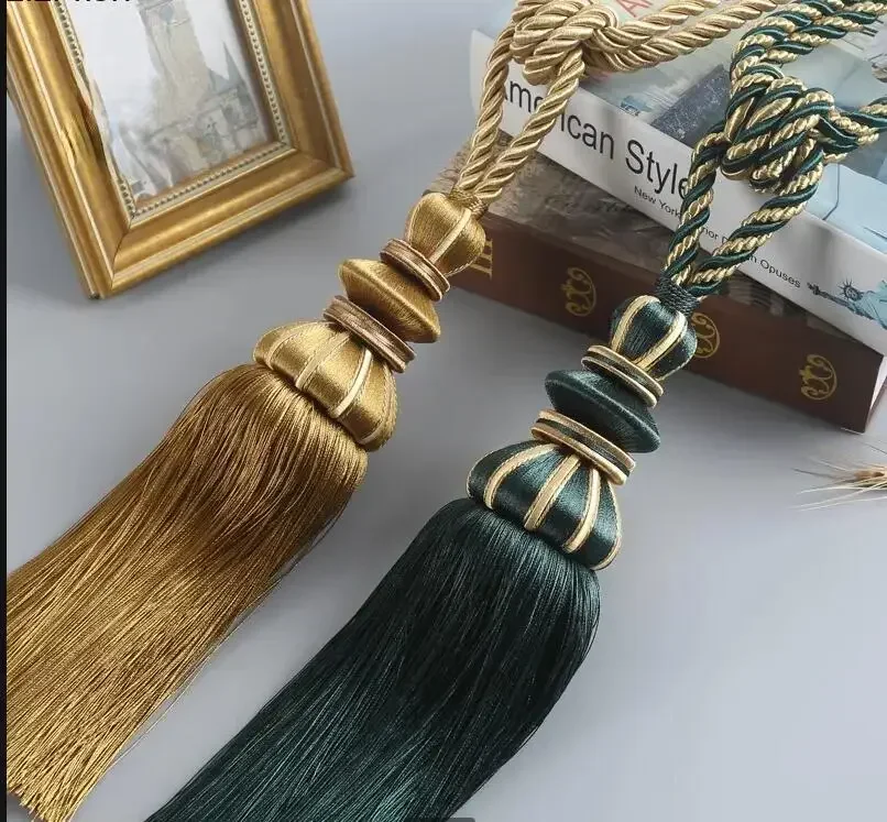 Curtain Decoration Tie Buckle Tassel Hanging Ball Hand-woven Lanyard Curtain Tieback Home Room Accessories Curtains Rod Tieback