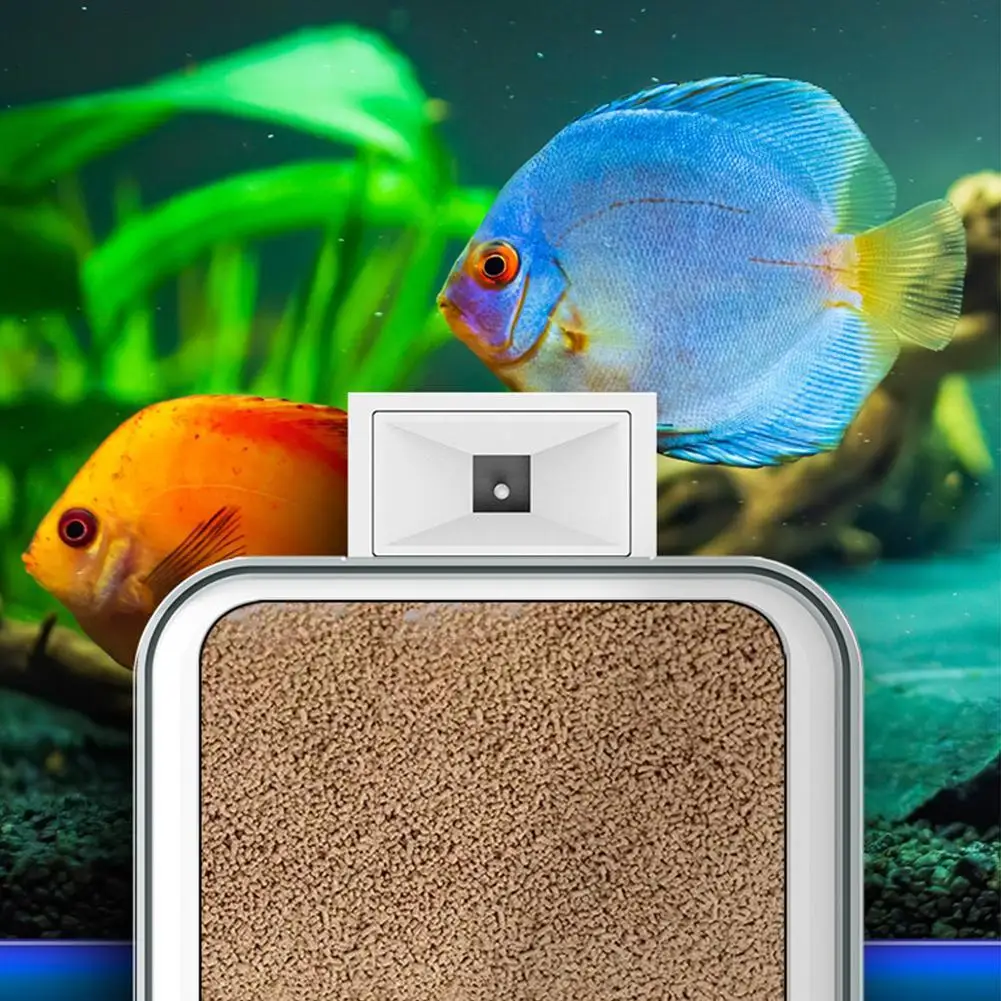 WiFi Smart Remote Automatic Fish Feeder Intelligent Timed 100ML Large Capacity APP Control Feeding Records Remind For Fish Tank