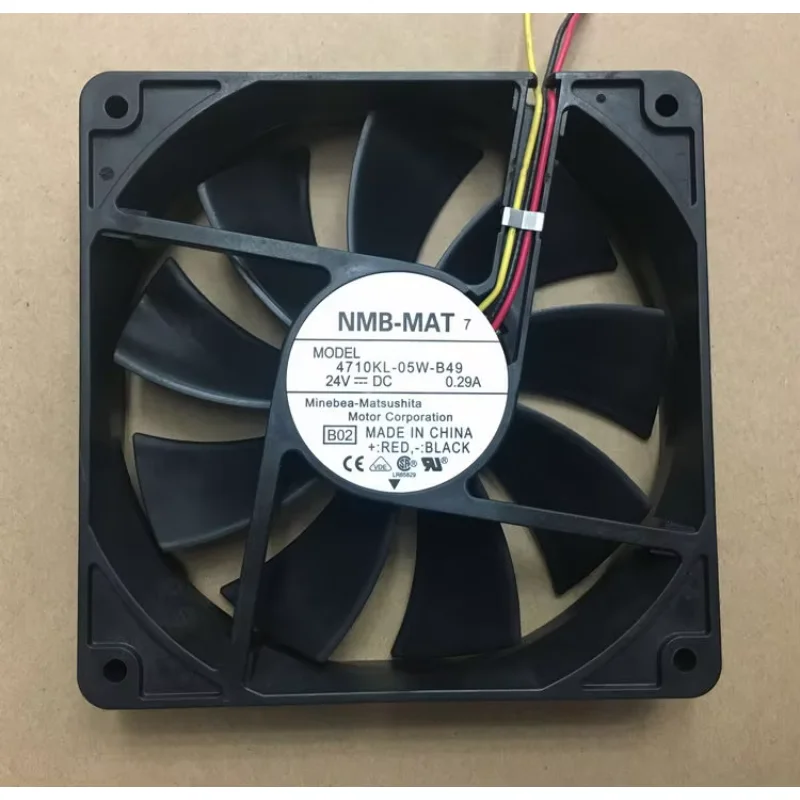 NMB-MAT 4710KL-05W-B49 B50 DC 24V 0.29A 3-Wire 120x120x25mm Server Cooling Fan