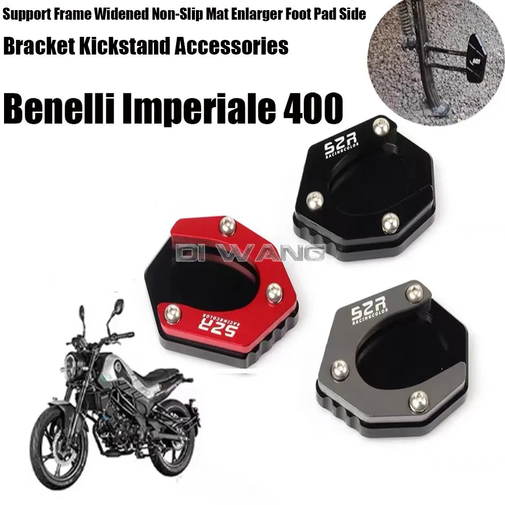 

Motorcycle Support Frame Widened Non-Slip Mat Enlarger Foot Pad Side Bracket Kickstand Accessories For Benelli Imperiale 400