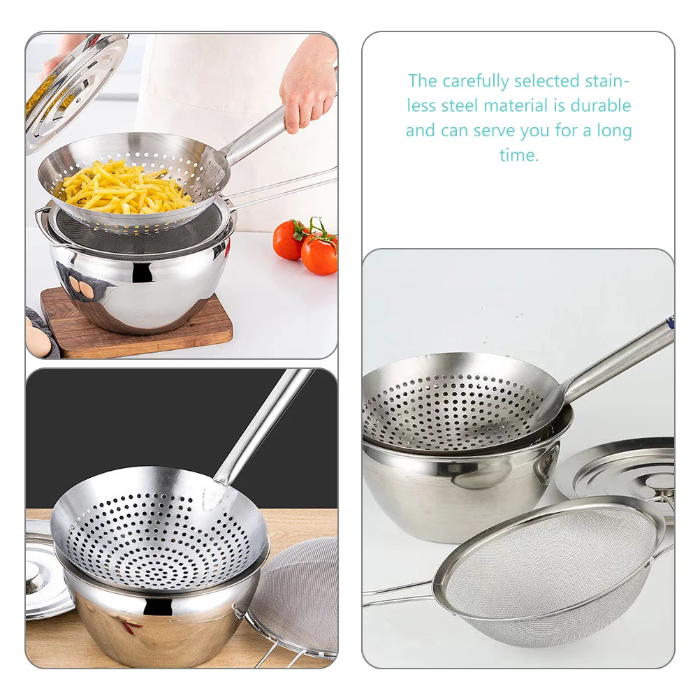 

1Set Stainless Steel Mesh Strainer Multi-Function Oil Strainer Filter Spoon Kitchen Tool Cooking Serving Accessories