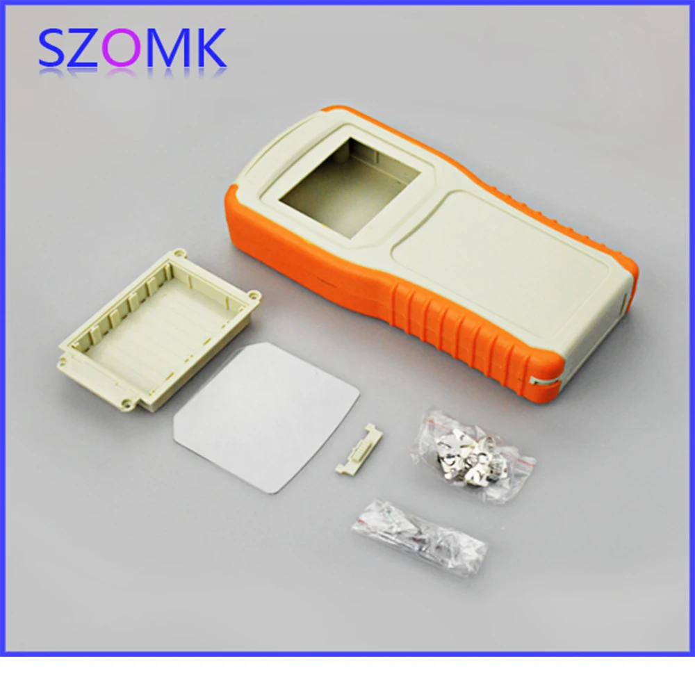 SZOMK 1Pieces 220*107*40mm orange plastic abs project enclosure housing with 5 x AA battery holder lcd display control box