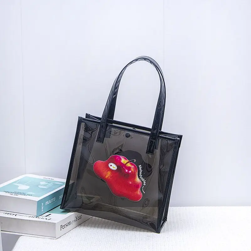 PVC Bag Women Transparent 2026 Summer “apple Is Melting Hot” 3 Size Shoulder Bag Handbag