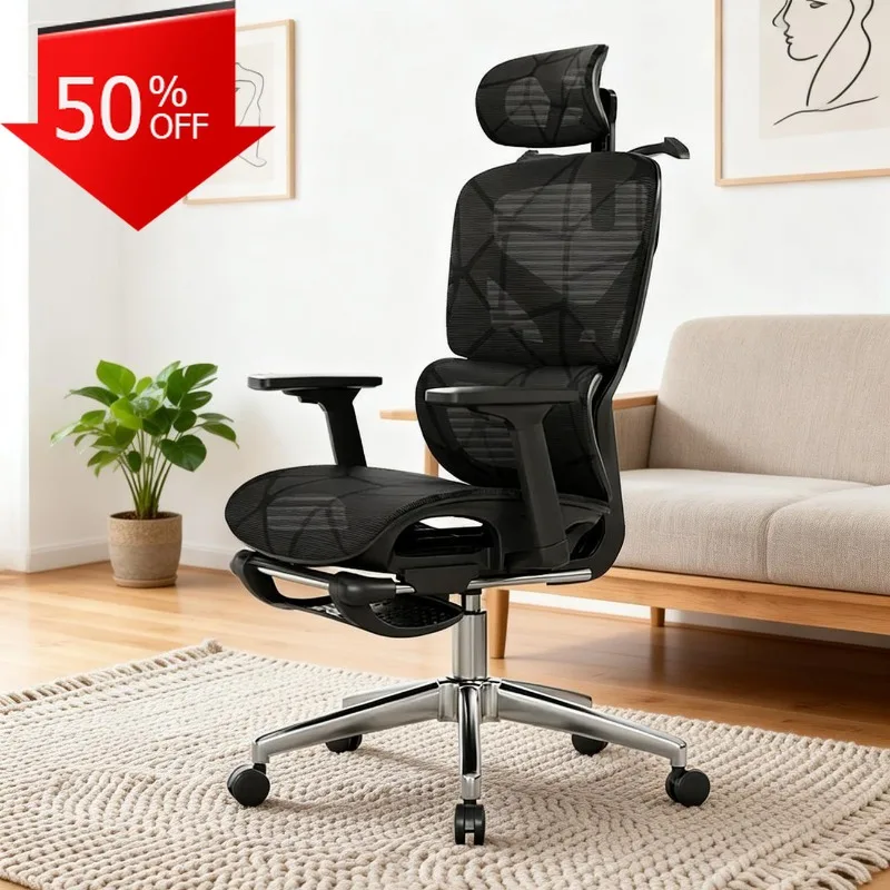 

Ergonomic Office Computer Chair Adjustable Reclining High Back Mesh Lumbar Headrest Swivel Wheels Household Use Furniture Silla