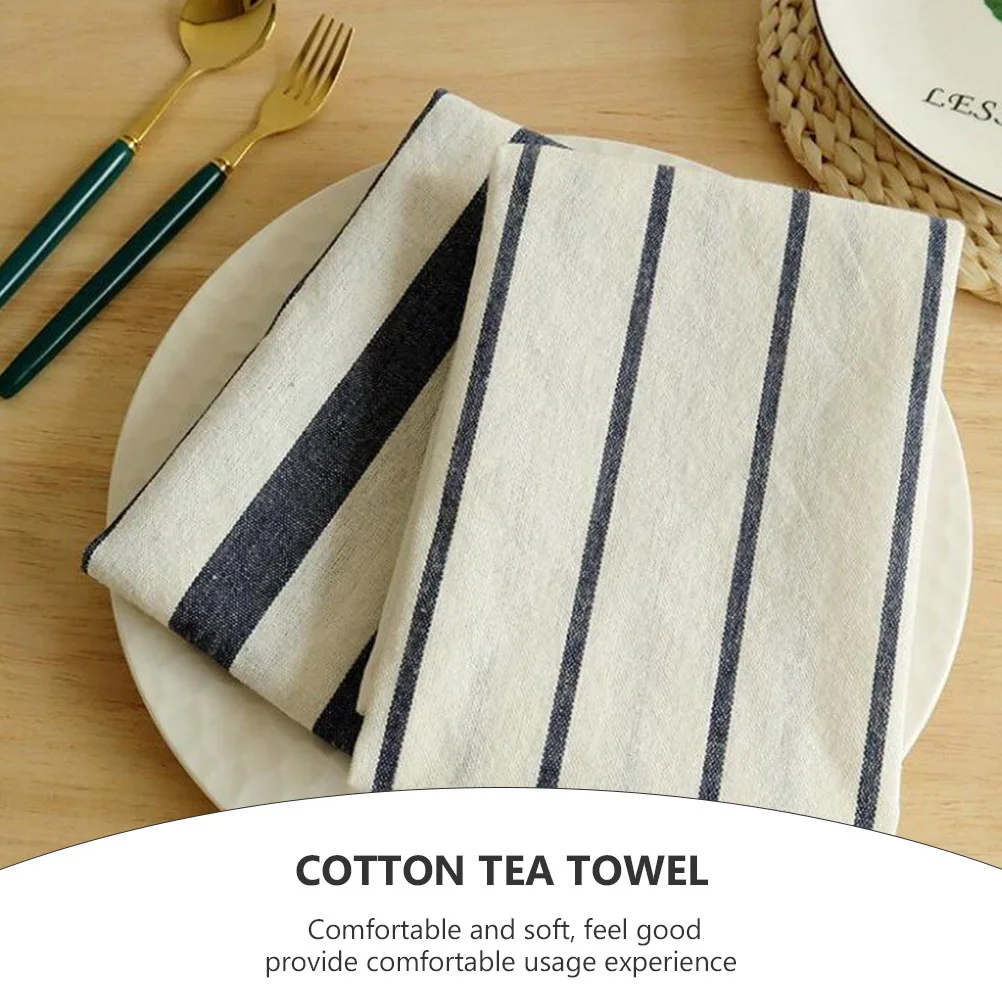 

3pcs Cotton Stripe Tea Tea Towel Towel Set Thick Absorbent Kitchen Napkin For Dishes Home Placemat Table Cloth