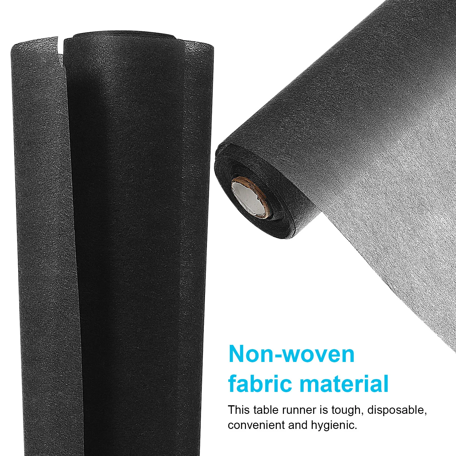 2 Rolls Decorative Table Runner Nonwoven Disposable Table Cover Smooth Soft Texture for Wedding Birthday Party Graduation Daily